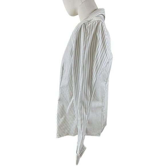 Jones New York Pinstripe Button-Down Shirt Women’s SZ:10 Black & White - Picture 5 of 7
